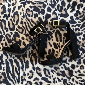 Elegant Black Ankle Strap Heels